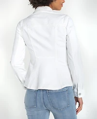 Liverpool Los Angeles Women's Fit and Flare Trucker Denim Collar Jacket