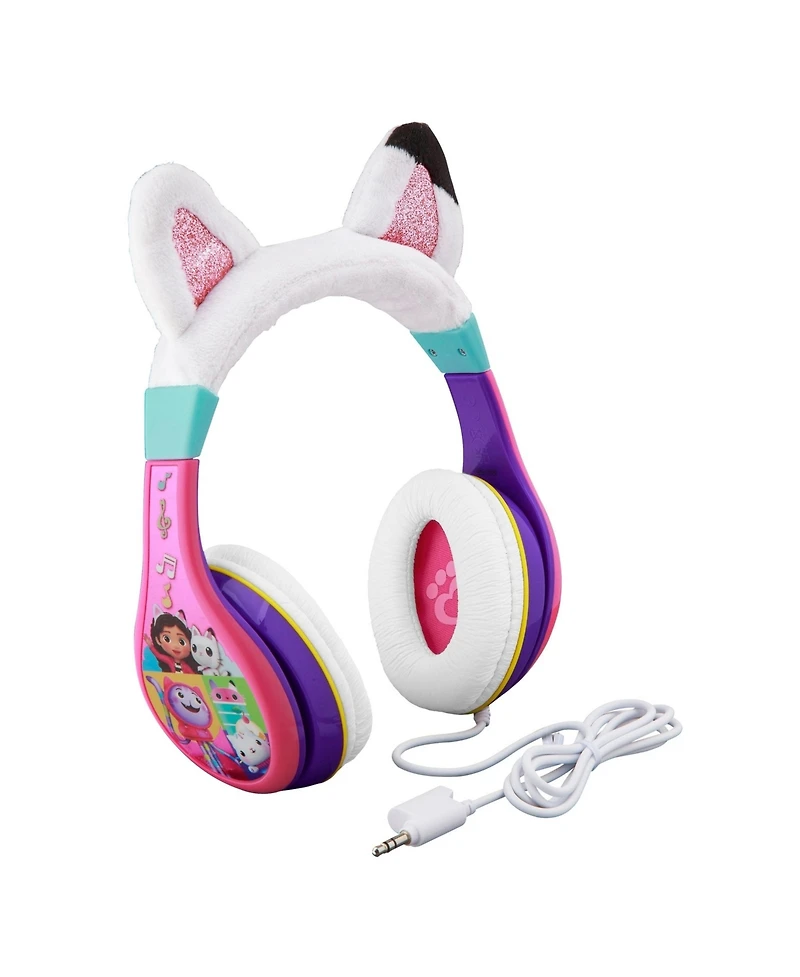 eKids Gabby's Dollhouse Cat Ears Volume-Limited Wired Kids Headphones