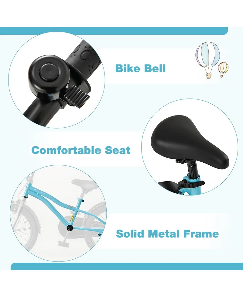 Sugift Kids Bike with Adjustable Handlebar, Seat & Training Wheels