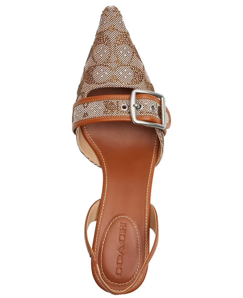Coach Women's Margot Crystal Signature Jacquard Slingback Pumps