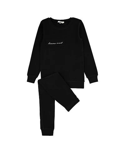 NoggiWear Big Girls Velour Patch 2-Piece Loungewear Set