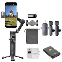 Dji Osmo Mobile 8 Smartphone Gimbal + 3-In-1 Wireless Mic Set + Power Bank + 2-Port Wall Charger