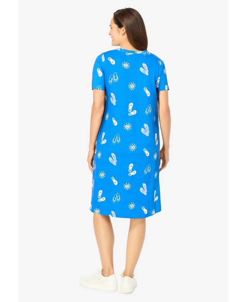 Woman Within Women's Plus Perfect Short-Sleeve Crewneck Tee Dress