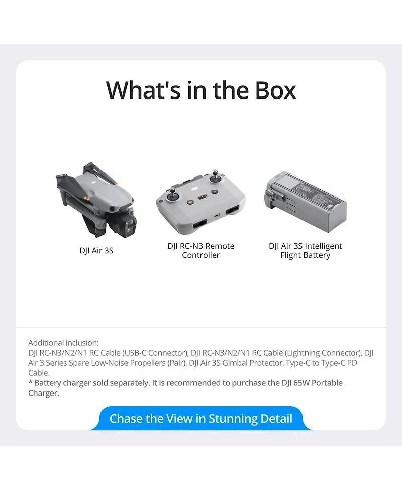 Dji Air 3S Drone with Rc-N3 Remote Controller