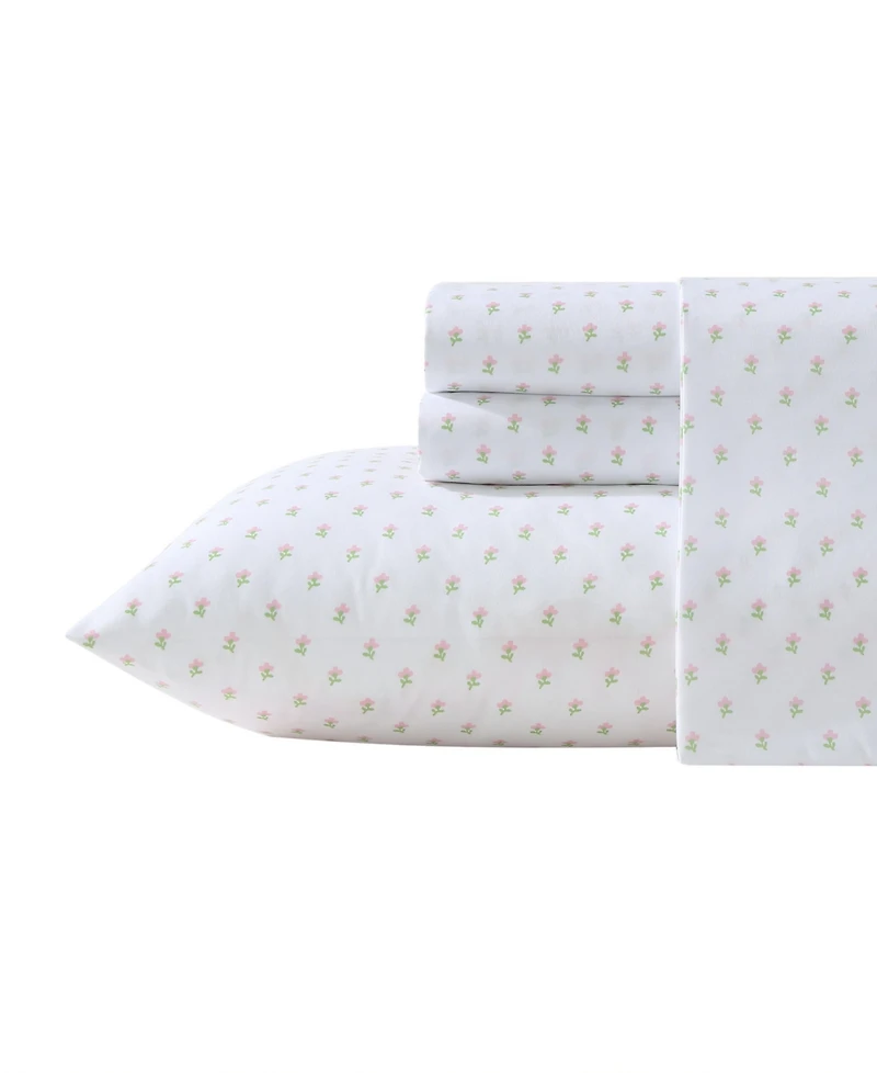 Laura Ashley Wood Violet Microfiber 3-Pc. Sheet Set