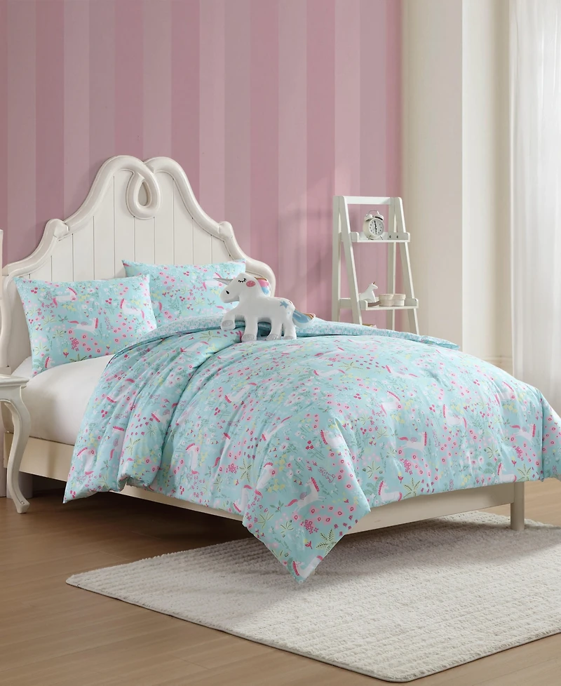 Laura Ashley Magical Unicorns Microfiber -Pc. Comforter Set