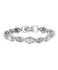 American West Jewelry Sterling Silver Concha Link Bracelet, Size Small to Large