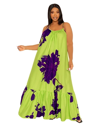 Buxom Couture Women's Floral Voluminous Maxi Dress