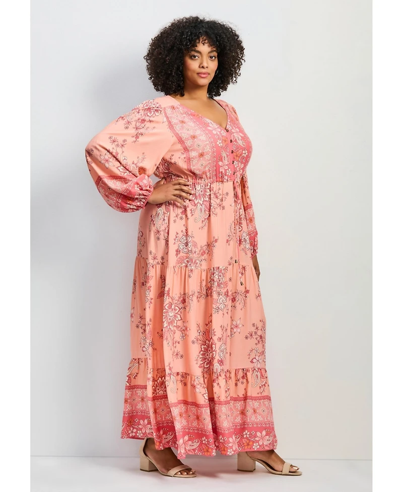 Avenue Women's Plus Ellery Long Sleeve Maxi Dress