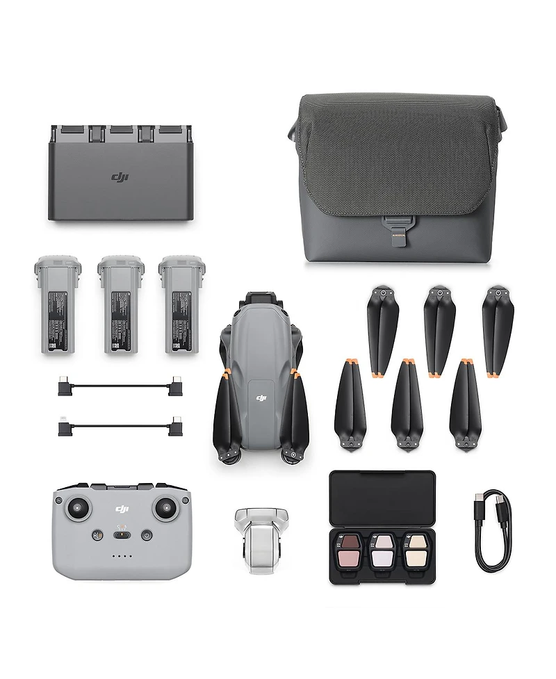 Dji Air 3S Drone Fly More Combo with Rc-N3 Remote Controller, Bundle with 128GB Memory Card, Strobe Light, Landing Pad Pro and Backpack