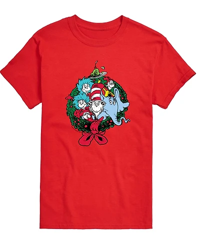 Airwaves Men's Dr. Seuss Christmas Wreath Short-Sleeve Graphic T-Shirt