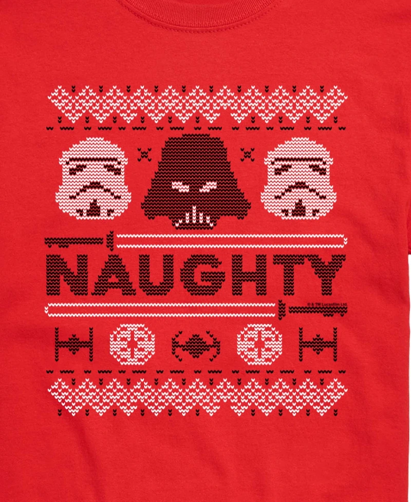 Airwaves Men's Star Wars Christmas Naughty Darth Vader Short-Sleeve Graphic T-Shirt
