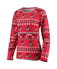 Concepts Sport Women's 2-Piece Red Georgia Bulldogs Holiday Long Sleeve Top and Pants Sleep Set