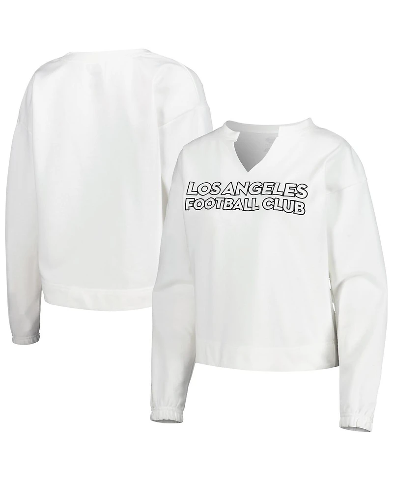 Concepts Sport Women's White Lafc Sunray Notch Neck Long Sleeve Top