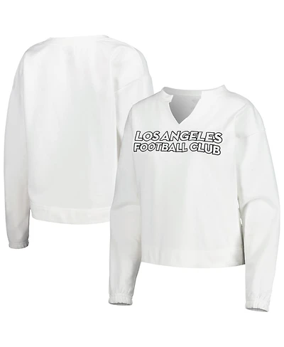 Concepts Sport Women's White Lafc Sunray Notch Neck Long Sleeve Top