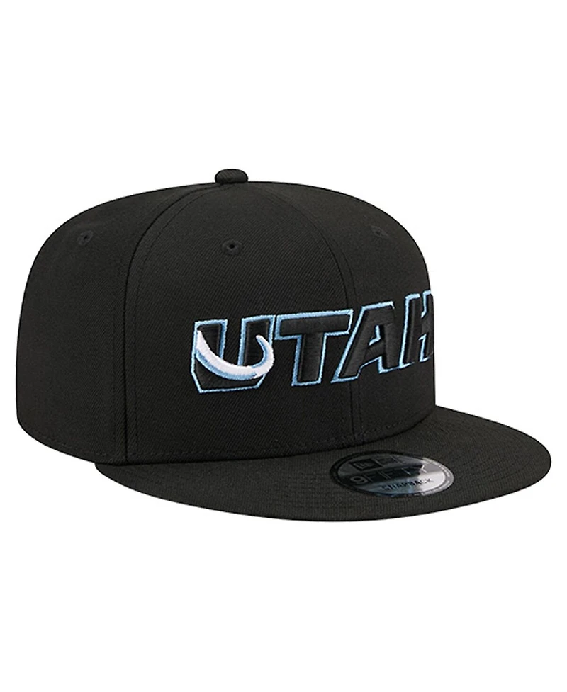 New Era Men's Black Utah Mammoth Team Wordmark 9FIFTY Snapback Hat