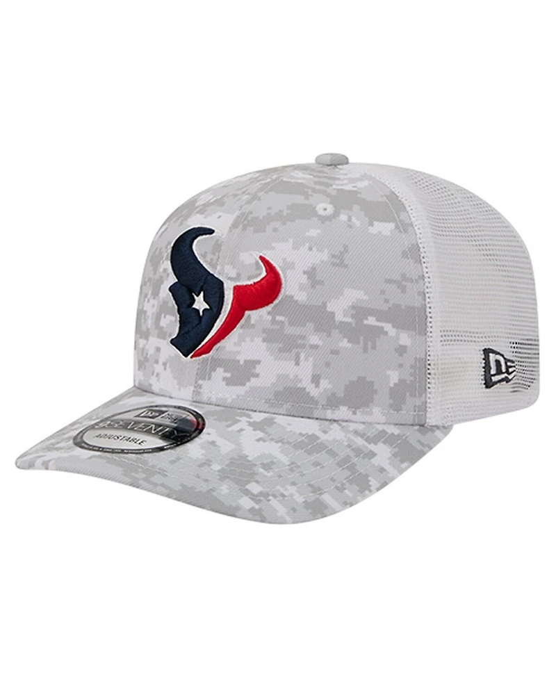 New Era Men's Gray Houston Texans Salute to Service Fan Pack 9SEVENTY Trucker Adjustable Hat