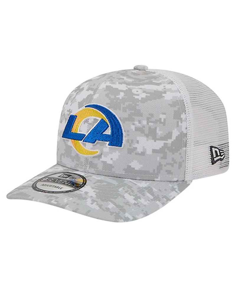 New Era Men's Gray Los Angeles Rams Salute to Service Fan Pack 9SEVENTY Trucker Adjustable Hat