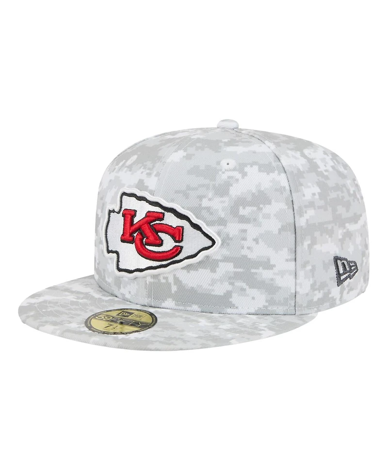 New Era Men's Gray Kansas City Chiefs 2025 Salute to Service Fan Pack 59FIFTY Fitted Hat