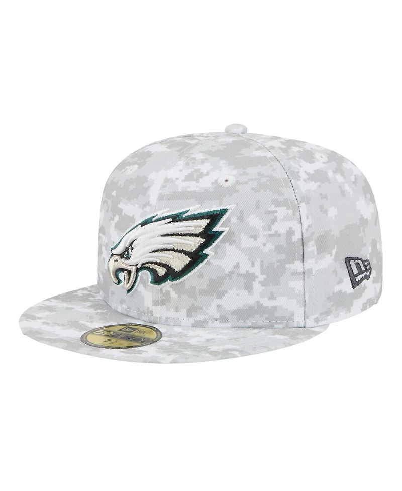 New Era Men's White Philadelphia Eagles 2025 Salute to Service Fan Pack 59FIFTY Fitted Hat
