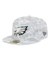 New Era Men's White Philadelphia Eagles 2025 Salute to Service Fan Pack 59FIFTY Fitted Hat