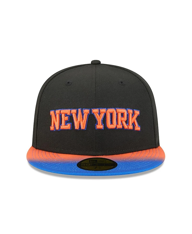 New Era Men's Black/Blue York Knicks Jersey Hook Statement Edition 59FIFTY Fitted Hat