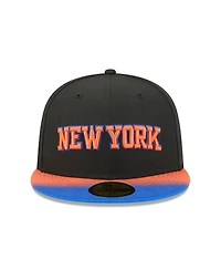 New Era Men's Black/Blue York Knicks Jersey Hook Statement Edition 59FIFTY Fitted Hat