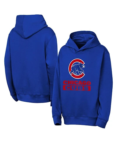 Outerstuff Big Boys and Girls Rush Blue Chicago Cubs Back to Basics Hoodie