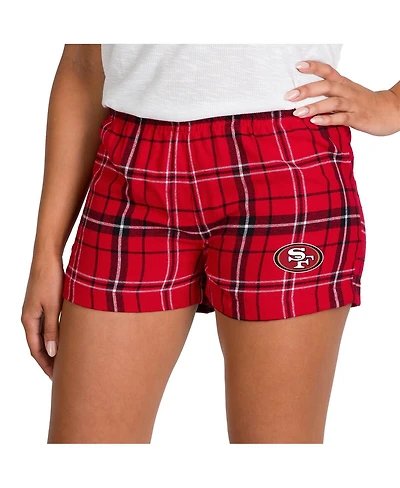 Concepts Sport Women's Scarlet/Black San Francisco 49ers Ultimate Flannel Shorts
