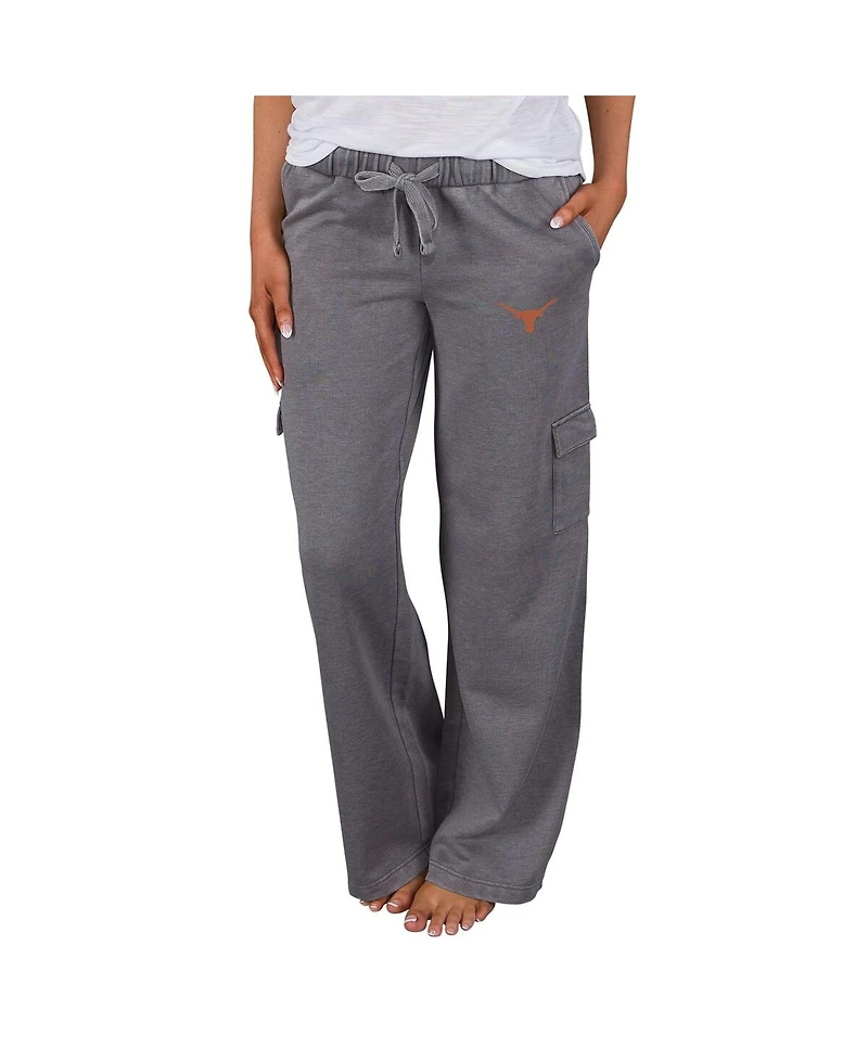 Concepts Sport Women's Charcoal Texas Longhorns Trackside Wide Leg Cargo Pants