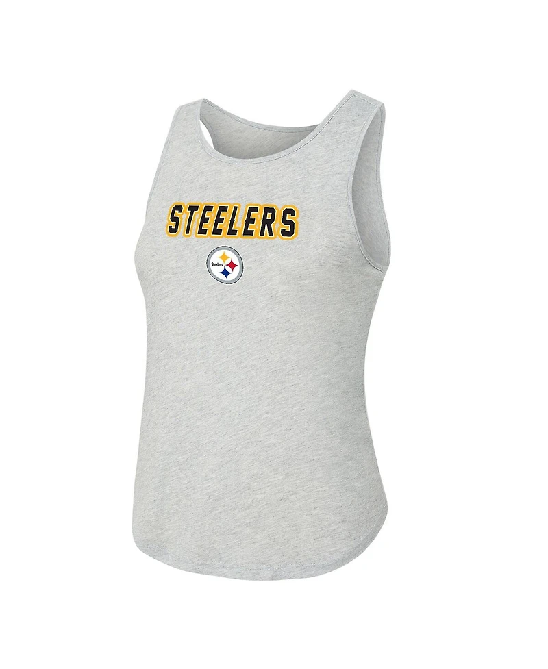 Concepts Sport Women's 2-Piece Heather Gray/Black Las Vegas Raiders Regulate Plaid Tank Top and Pants Sleep Set