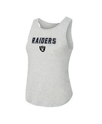 Concepts Sport Women's 2-Piece Heather Gray/Black Las Vegas Raiders Regulate Plaid Tank Top and Pants Sleep Set