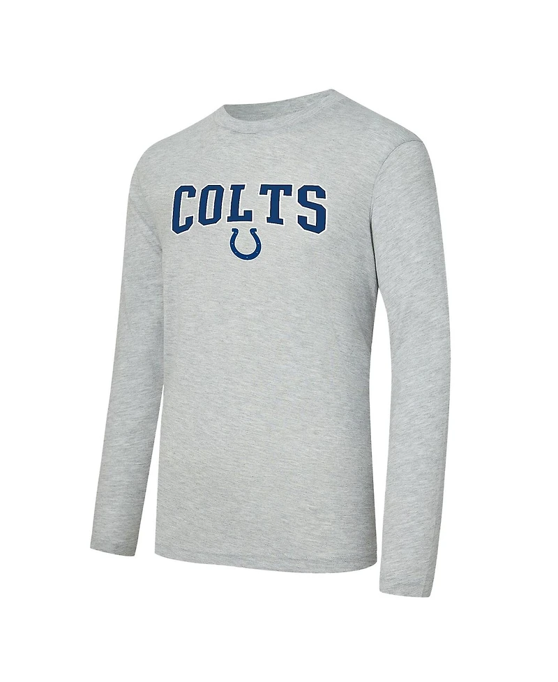 Concepts Sport Men's 2-Piece Royal/Gray Indianapolis Colts Regulate Long Sleeve T-Shirt and Plaid Pant Set
