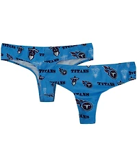 Concepts Sport Women's Light Blue Tennessee Titans Mosaic All Over Print Thong