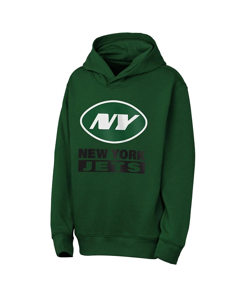 Outerstuff Big Boys and Girls Green New York Jets Back to Basics Hoodie