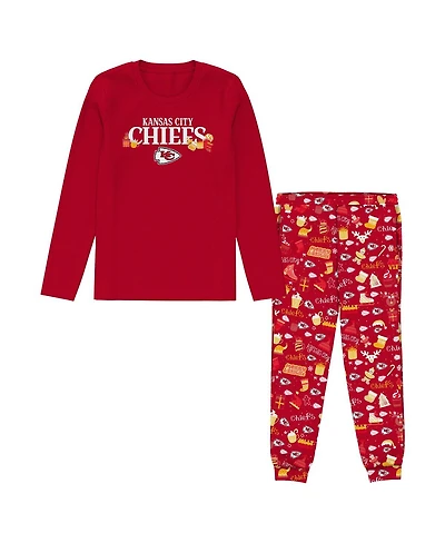 Outerstuff Toddler Red Kansas City Chiefs Chestnut Holiday Sleep Set