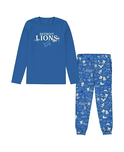 Outerstuff Preschool Blue Detroit Lions Chestnut Holiday Sleep Set