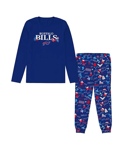 Outerstuff Preschool Royal Buffalo Bills Chestnut Holiday Sleep Set