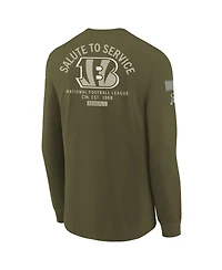 Nike Big Boys and Girls Olive Cincinnati Bengals 2025 Salute to Service Sideline Dri-fit Long Sleeve T-Shirt