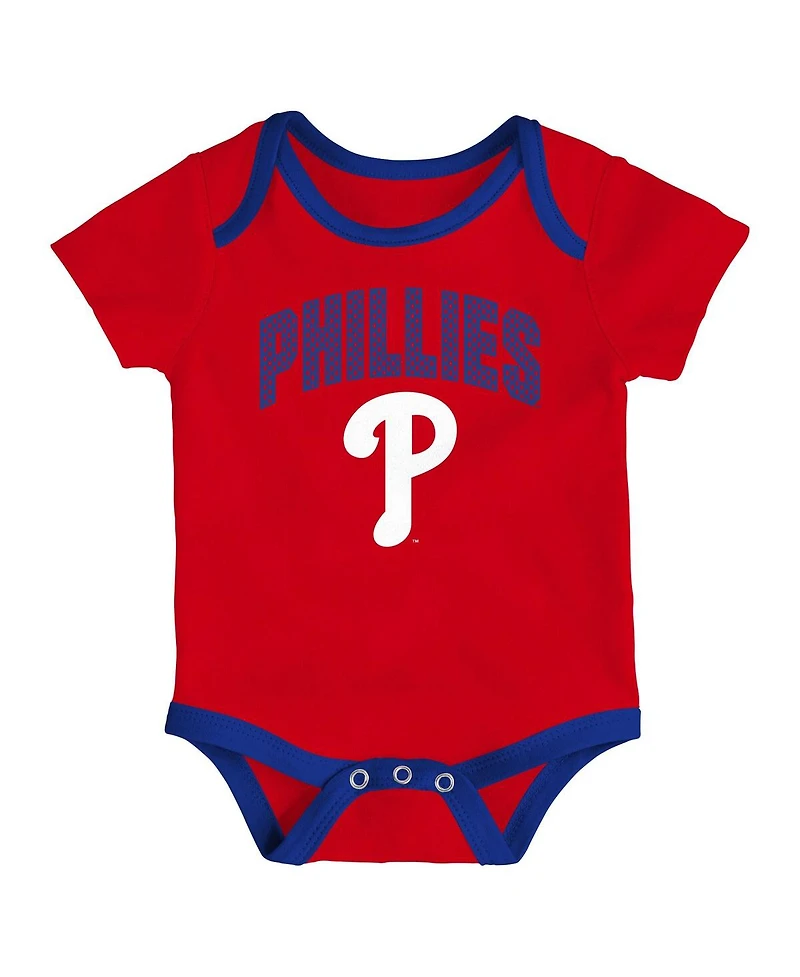 Outerstuff Baby Boys and Girls 3-Piece Philadelphia Phillies All Day Play Bodysuit Set