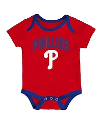 Outerstuff Baby Boys and Girls 3-Piece Philadelphia Phillies All Day Play Bodysuit Set