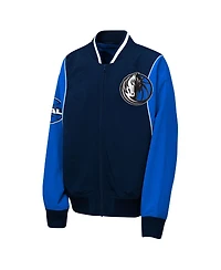 Outerstuff Big Boys and Girls Navy/Blue Dallas Mavericks Two-Pointer Full-Zip Windbreaker