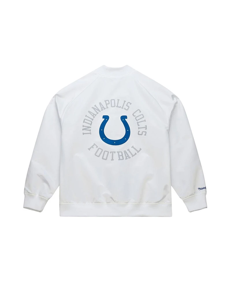 Mitchell & Ness Men's White Indianapolis Colts Double Clutch Raglan Full-Snap Jacket