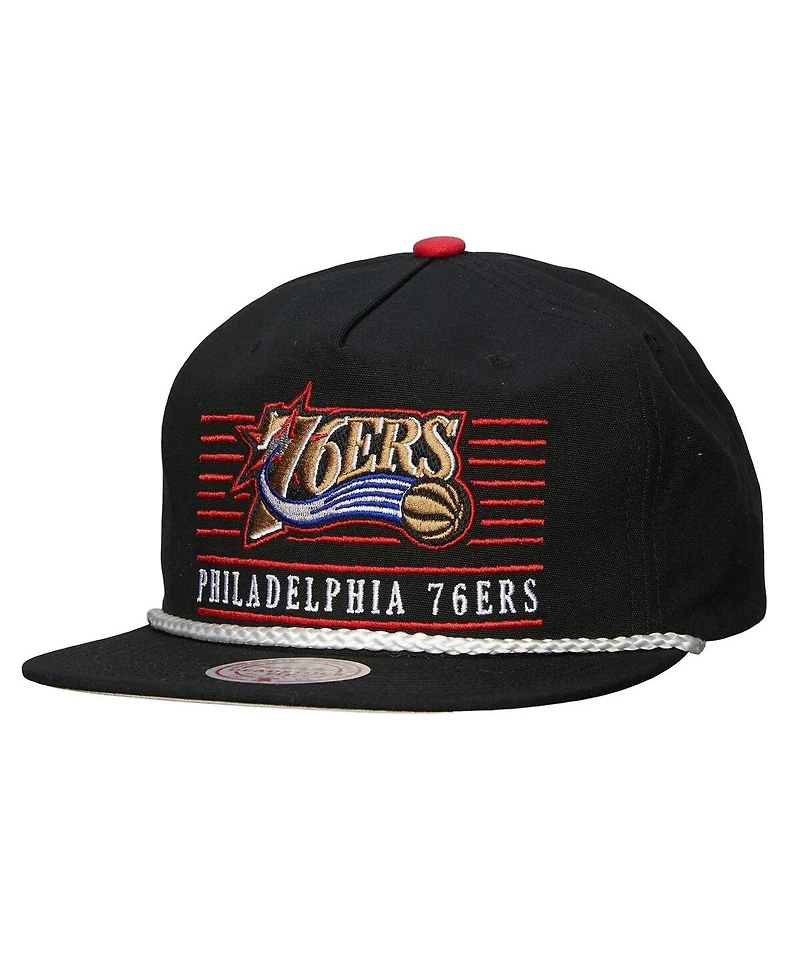 Mitchell & Ness Men's Black Philadelphia 76ers Ascend Deadstock Snapback Hat