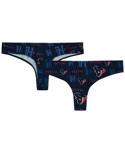 Concepts Sport Women's Navy Houston Texans Mosaic All Over Print Thong