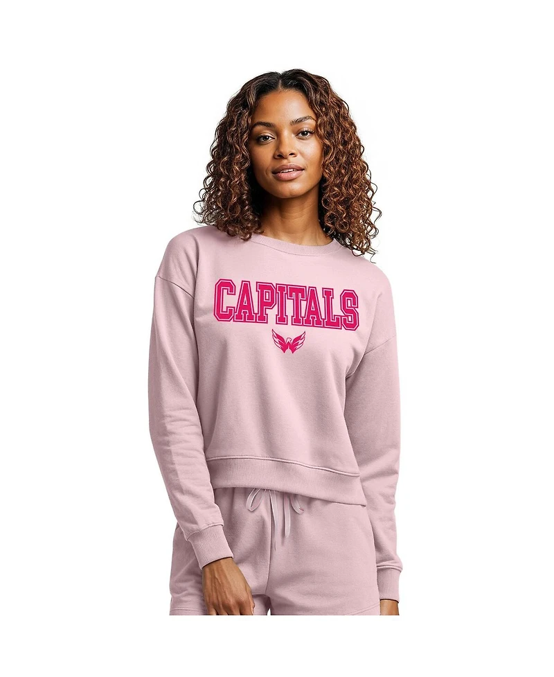 Concepts Sport Women's Pink Washington Capitals Tonal Pullover Sweatshirt