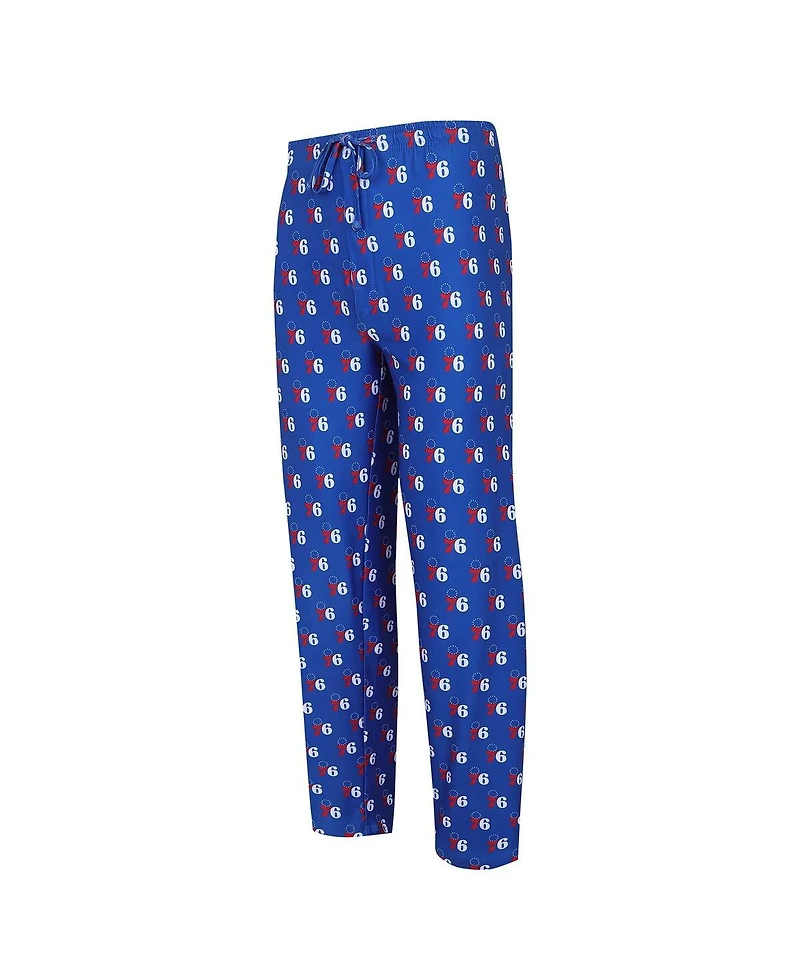 Concepts Sport Men's Royal Philadelphia 76ers Gauge Allover Print Pants