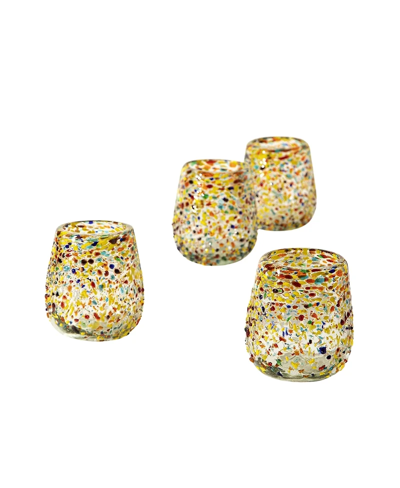 Uncommon Goods Glass ,Set of 4 Stemless Wine Glasses