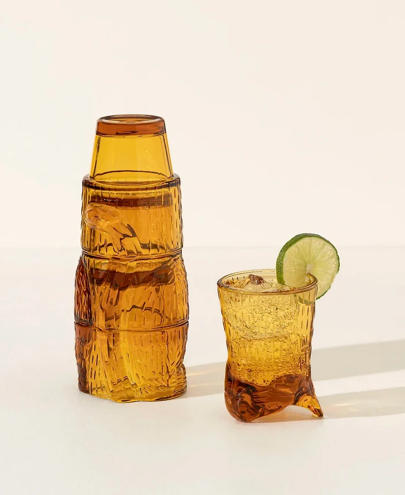 Uncommon Goods Amber Cat Stackable Glasses, 4-Pc. Set