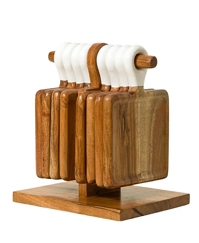 Uncommon Goods Appetizer Boards with Stand, Set of 8